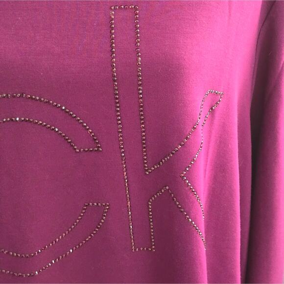 Calvin Klein Purple Plum Hooded Super Soft CK Dress Plus Size 3X New - Picture 6 of 8